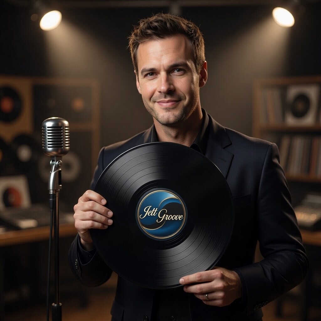 Jett Groove with vinyl record